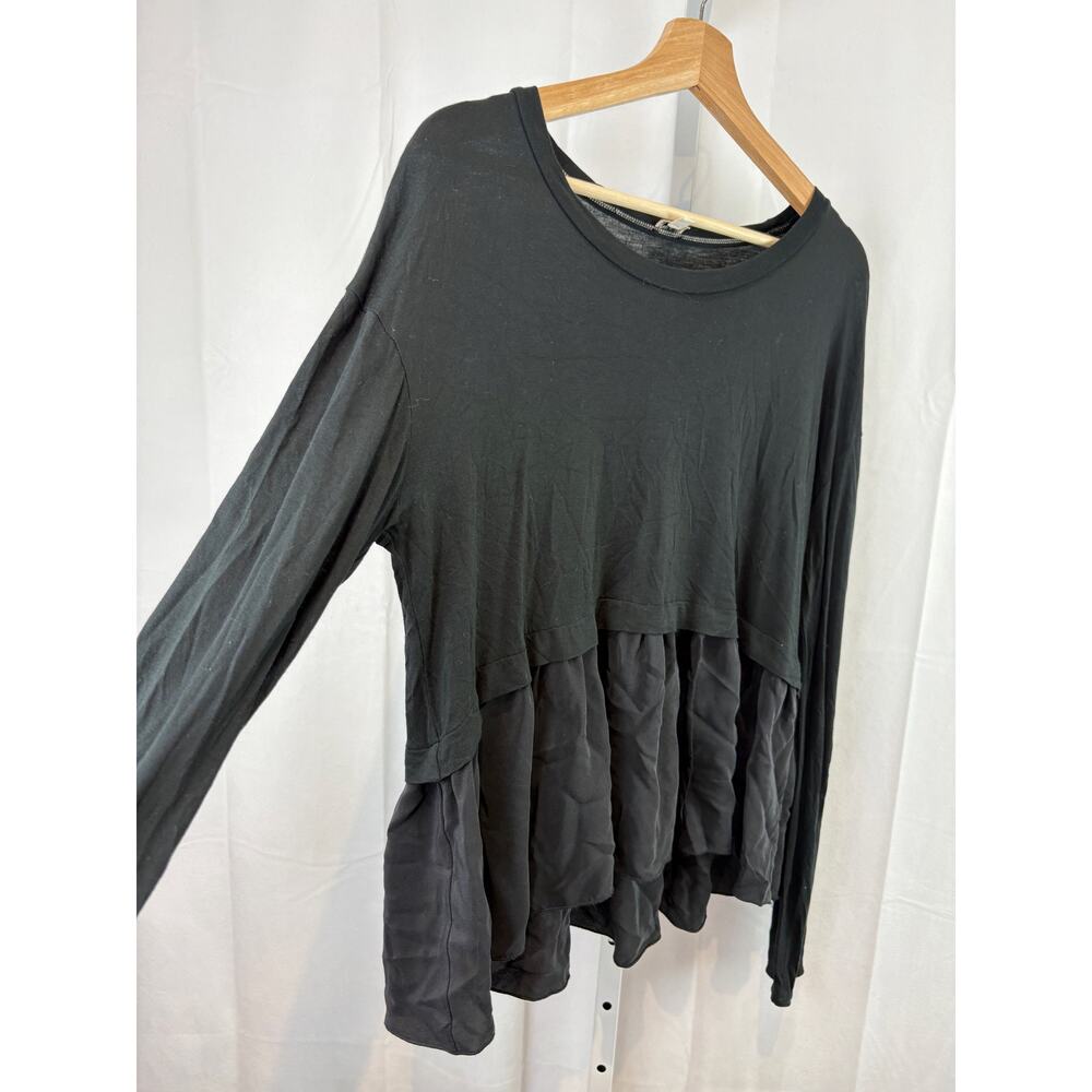 Wilfred Black Layered Ruffle Hem Long Sleeve Top - Picture 5 of 7